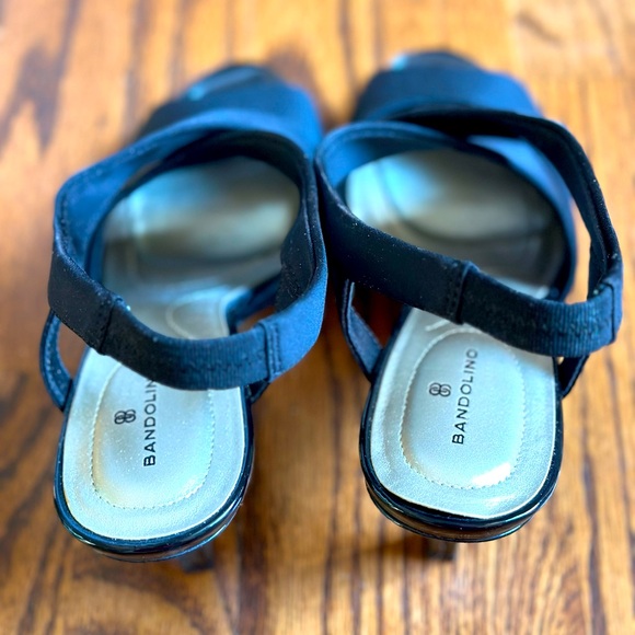 Bandolino Open Toe Black High Heels Size 9 Worn Once - Picture 2 of 6